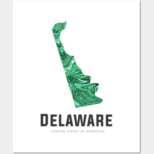 Delaware state map abstract green Posters and Art